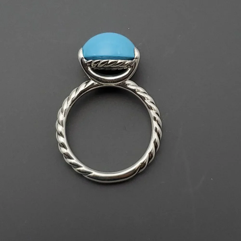David Yurman Turquoise 12x10 Stack Ring - Picture 4 of 7